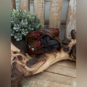 Genuine RARE One-of-a-kind Handcrafted BOHO Leather Cuff Bracelet NEW!